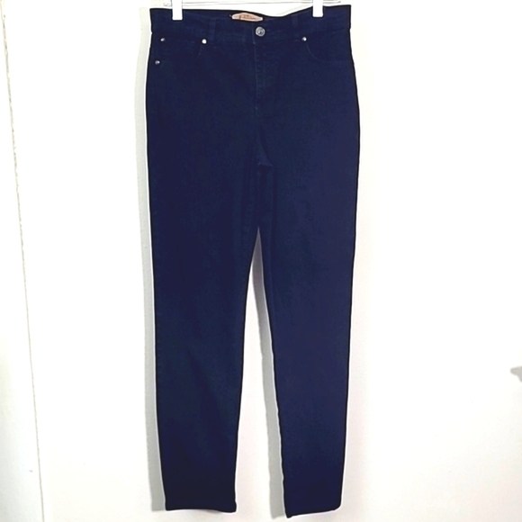 Hannah black jeans stretch 5 pocket straight leg high-rise sz 8 Medium - Picture 1 of 7